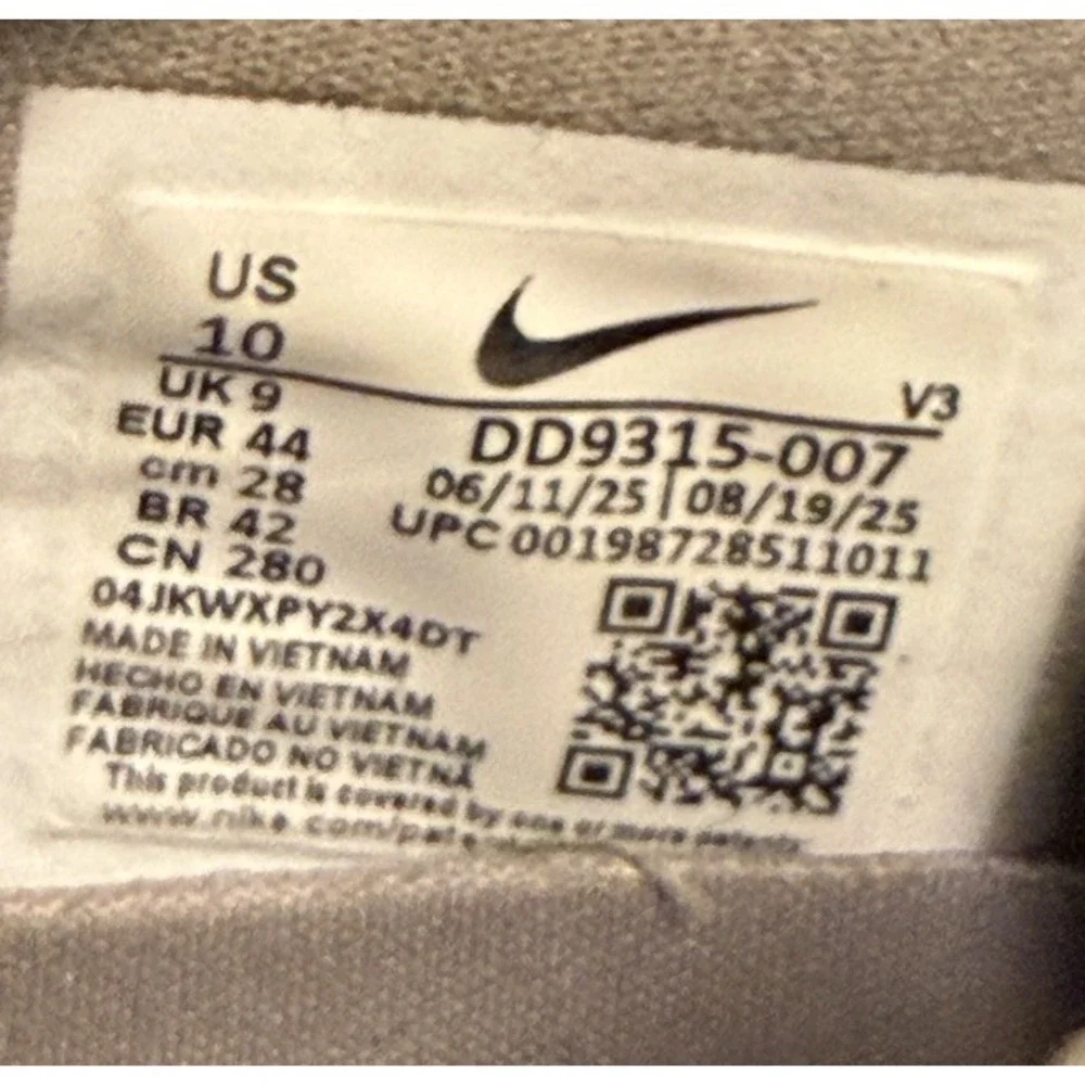Jordan 1 Grey Nike Golf Shoes Men's Size 10 Spikeless Sneaker
